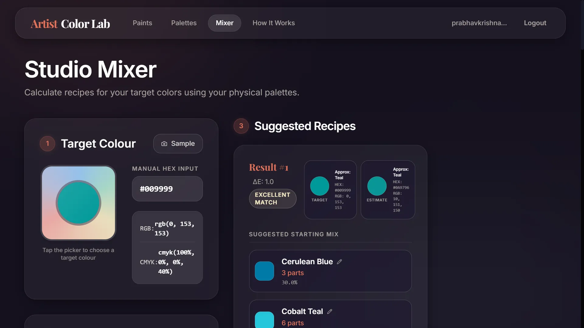 Artist Color Lab Mixer Tool